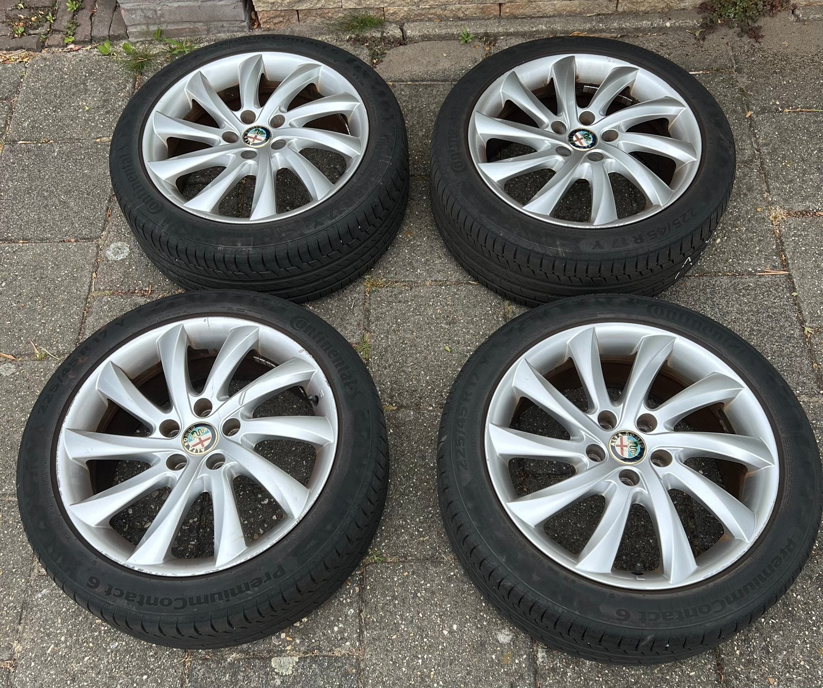 Originele Alfa Romeo Giulietta velgen 17 inch, Auto-onderdelen, Banden en Velgen, Ophalen, Gebruikt, Velg(en), 17 inch