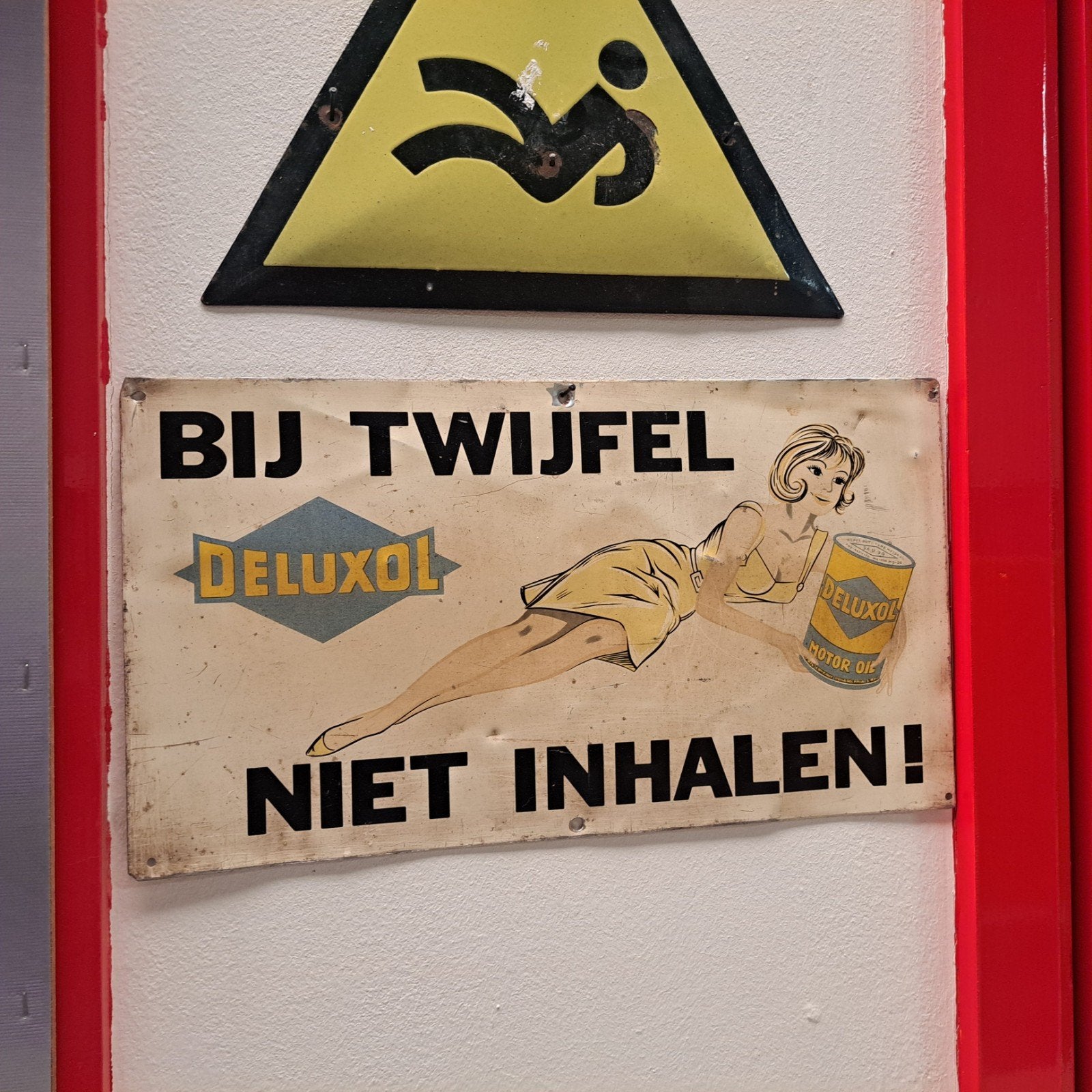 Deluxol blikken reclamebord, Verzamelen, Ophalen of Verzenden, Gebruikt, Reclamebord