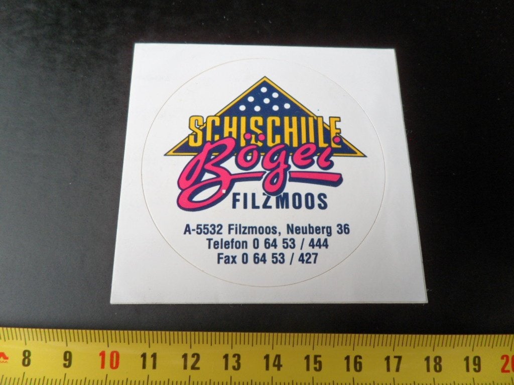sticker oostenrijk filzmoos schischule bögei skischool, Ophalen, Zo goed als nieuw