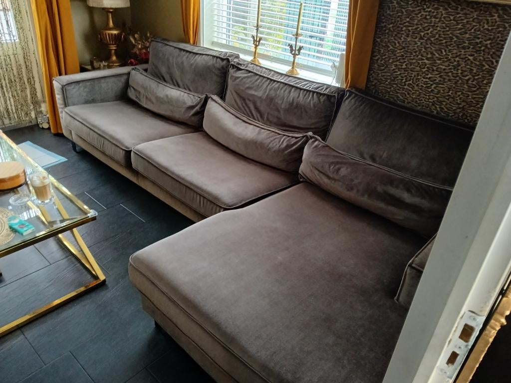 Super nette velvet hoekbank.zgan, Ophalen, Zo goed als nieuw, Stof, Modern