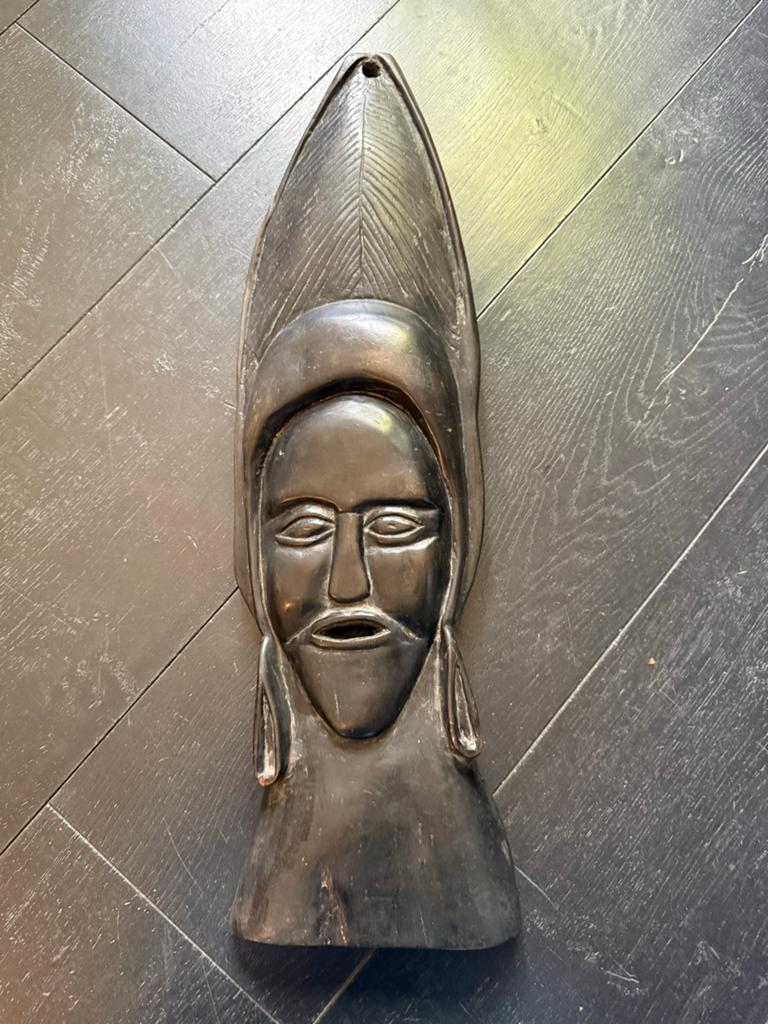 Vintage Afrikaans Houten Masker - Handgesneden Kunst, Ophalen