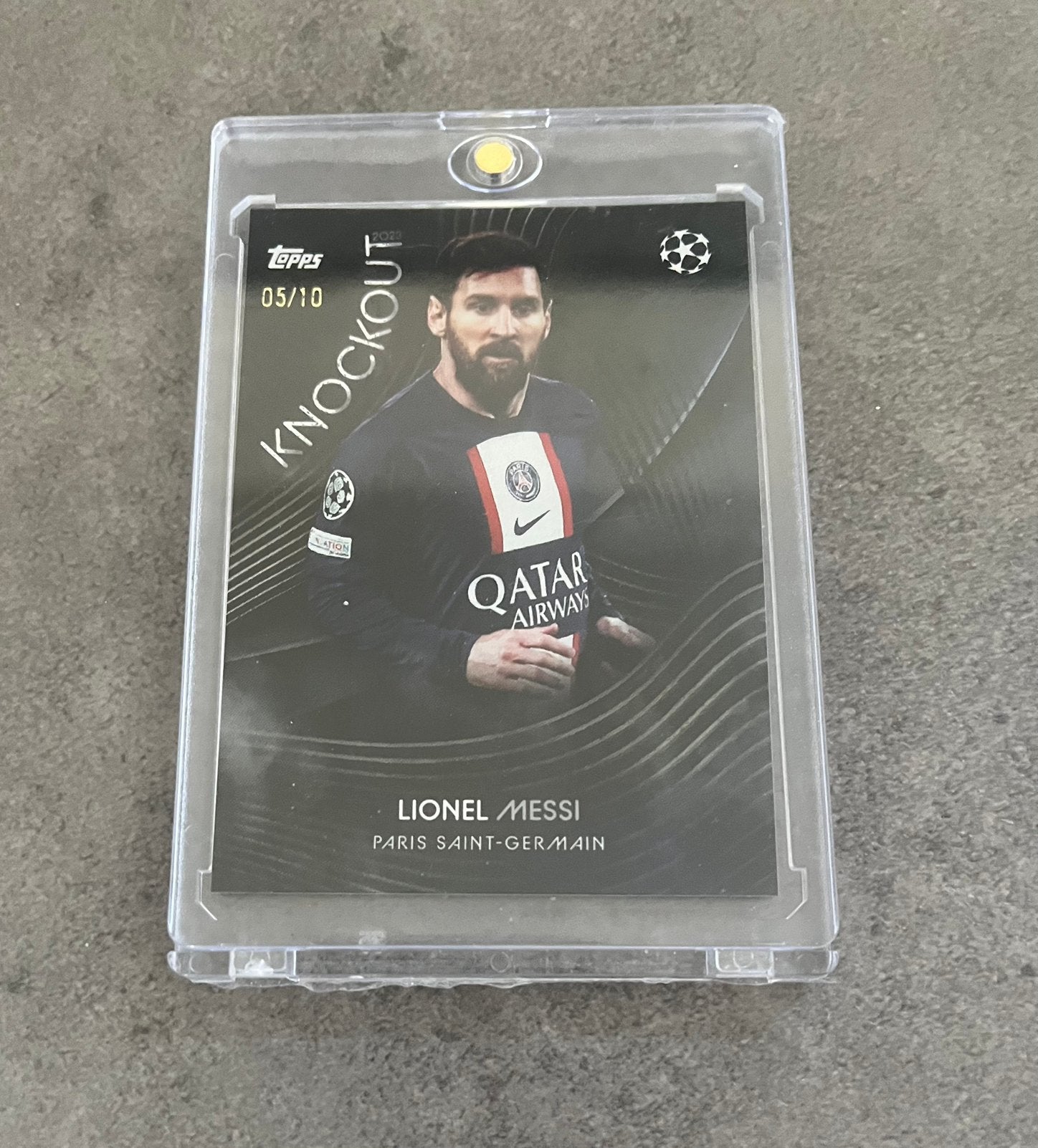 2022-23 Topps Uefa Knockout Lionel Messi /10 Zeldzaam, Verzenden, Nieuw, Plaatje