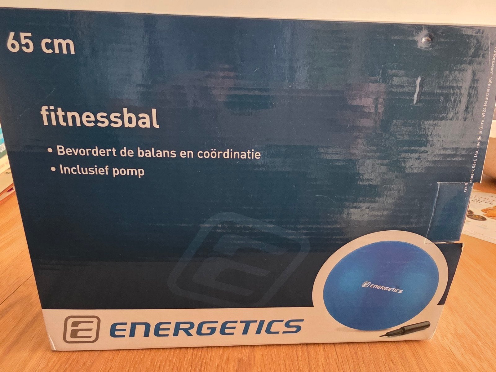 Energetics Fitnessbal 65 cm met pomp, Ophalen, Nieuw, Fitnessbal