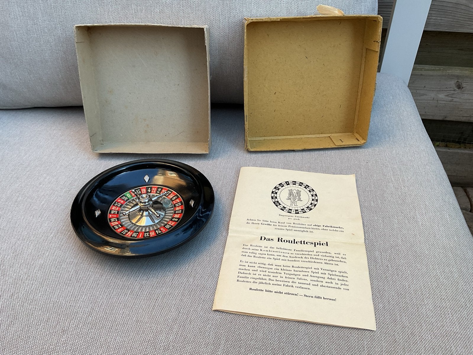 Vintage Roulettespel met originele doos en spelregels, Ophalen of Verzenden, Gebruikt