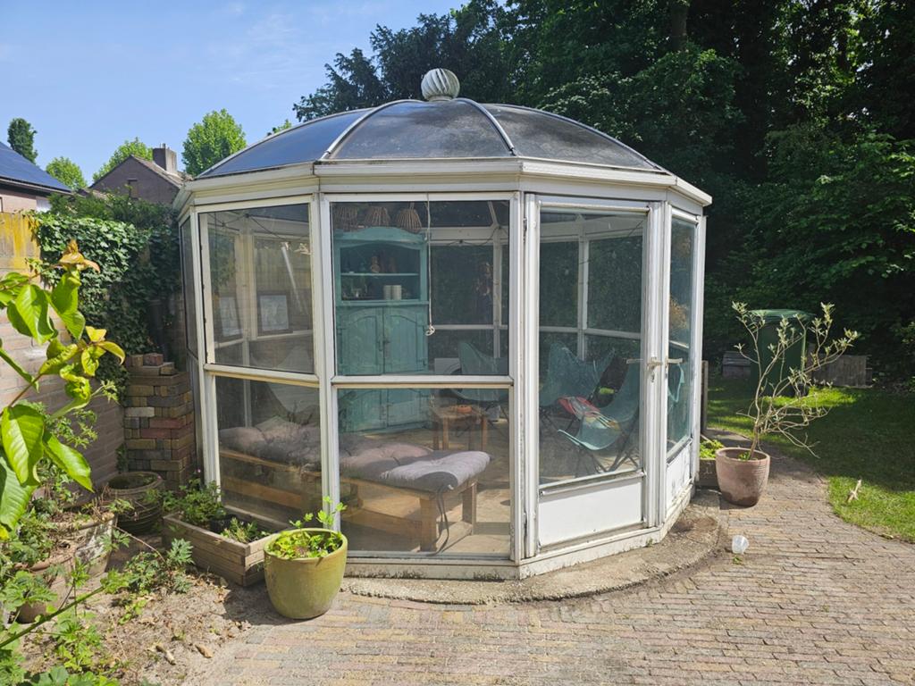 Ruime twaalfhoekige serre/tuinkamer, Tuin en Terras, Ophalen, Gebruikt, Overige materialen, Kweekkas