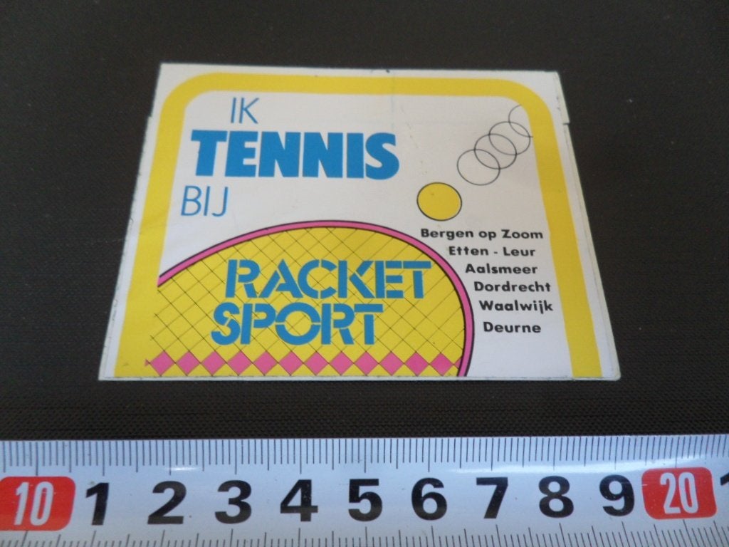 sticker Ik TENNIS bij Racket Sport, Verzamelen, Stickers, Zo goed als nieuw, Ophalen