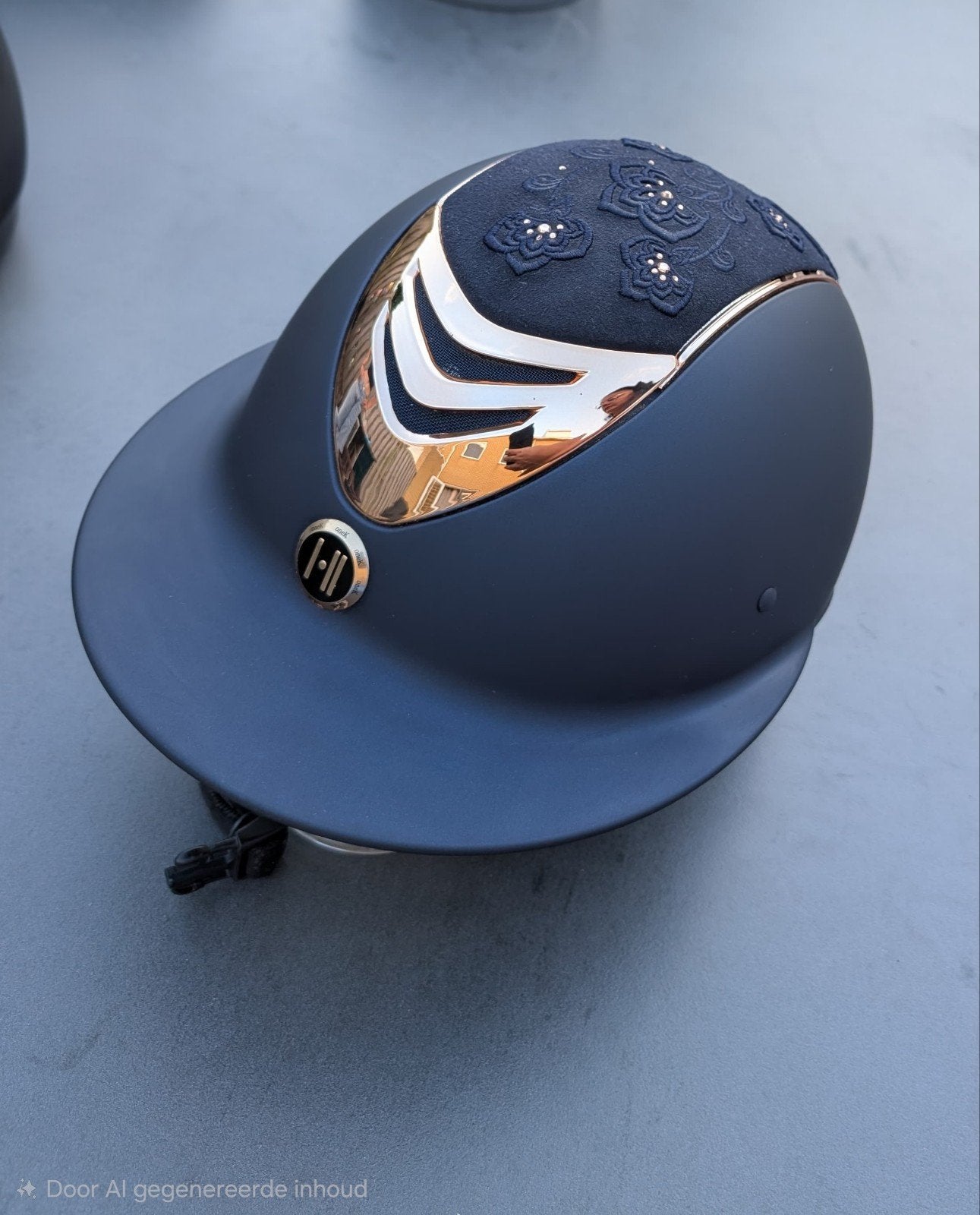 OneK Defender Pro Matt Embroidery blauw Rosegold, Dieren en Toebehoren, Paardrijkleding, Ophalen of Verzenden, Dressuur, Cap