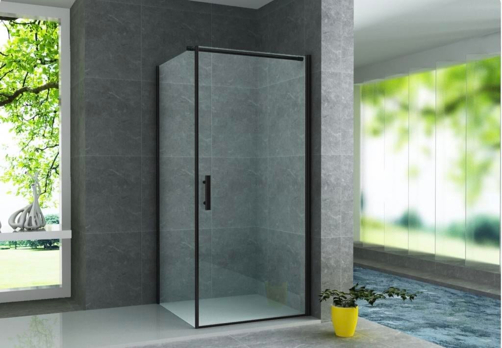Nieuwe Douchecabine Draaideur Zwart - Ongeopend, Ophalen of Verzenden, Nieuw, Glas, Douche