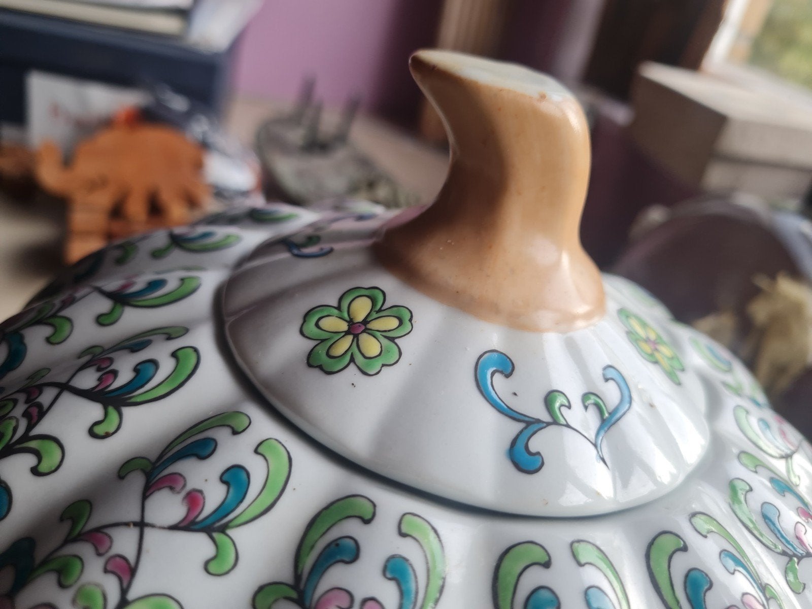Sierpot met deksel, Chinees print, Ophalen of Verzenden