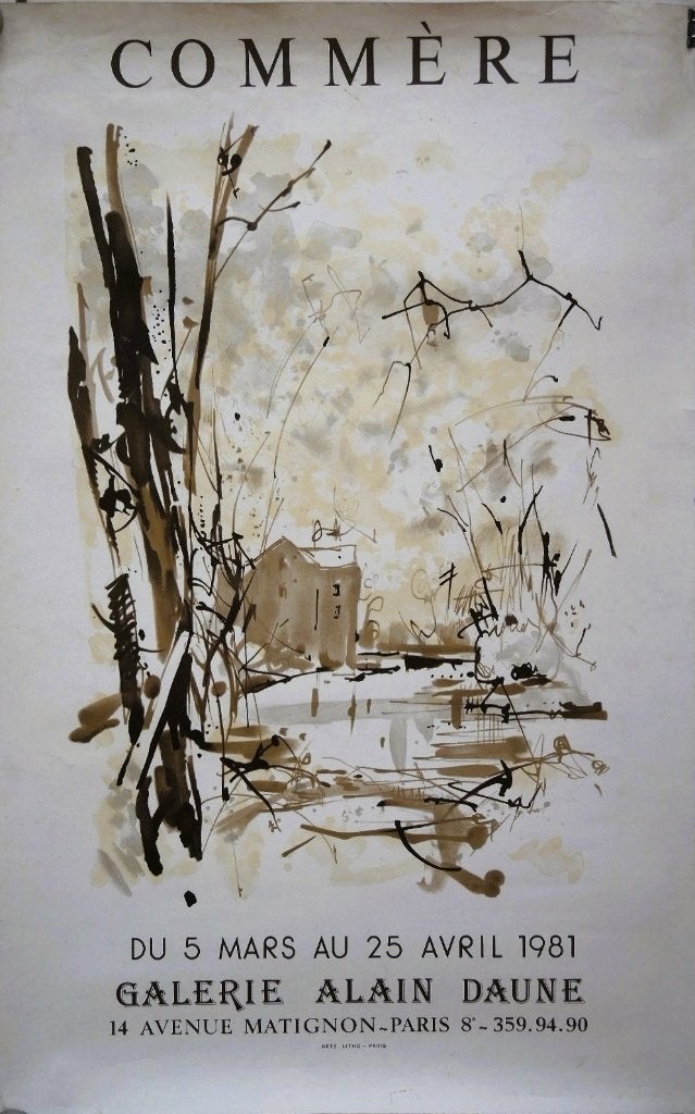 Jean Commere litho "Galerie Alain Daune", 1981, Arts Litho, Ophalen, Overige onderwerpen, Lithografie
