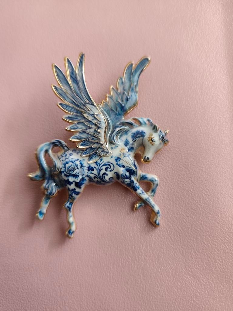 DELFTS BLAUWE BROCHE, Ophalen of Verzenden, Blauw, Overige materialen