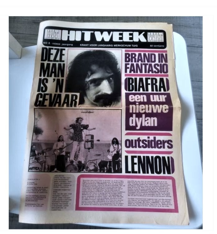 hitweek nr.6 *1968*- frank zappa cover, Ophalen of Verzenden, Gelezen, Muziek, Film of Tv
