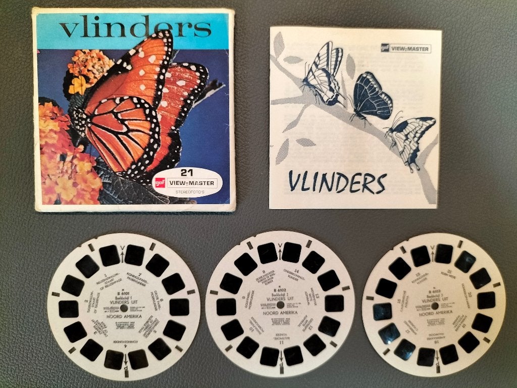 Viewmaster Vlinders uit Noord-Amerika - B 610, Ophalen of Verzenden, Gebruikt