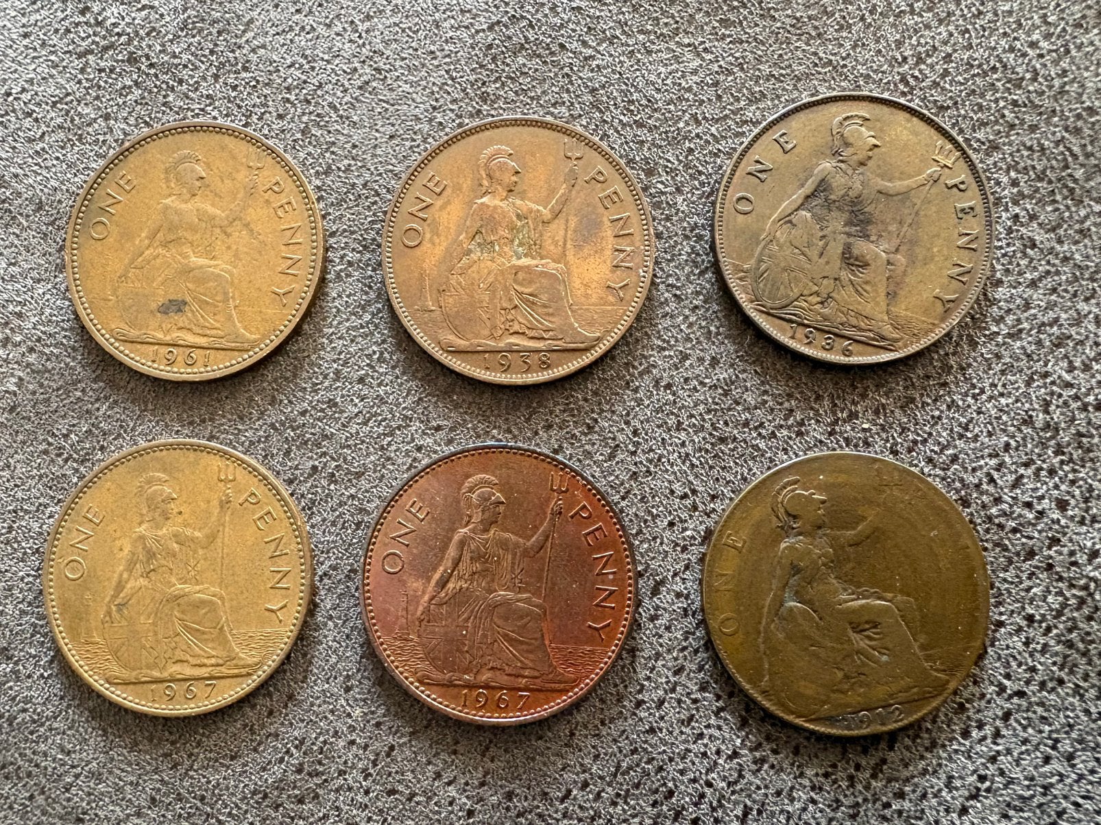 6x One penny munten, Postzegels en Munten, Munten en Bankbiljetten | Verzamelingen, Ophalen of Verzenden, Buitenland, Munten