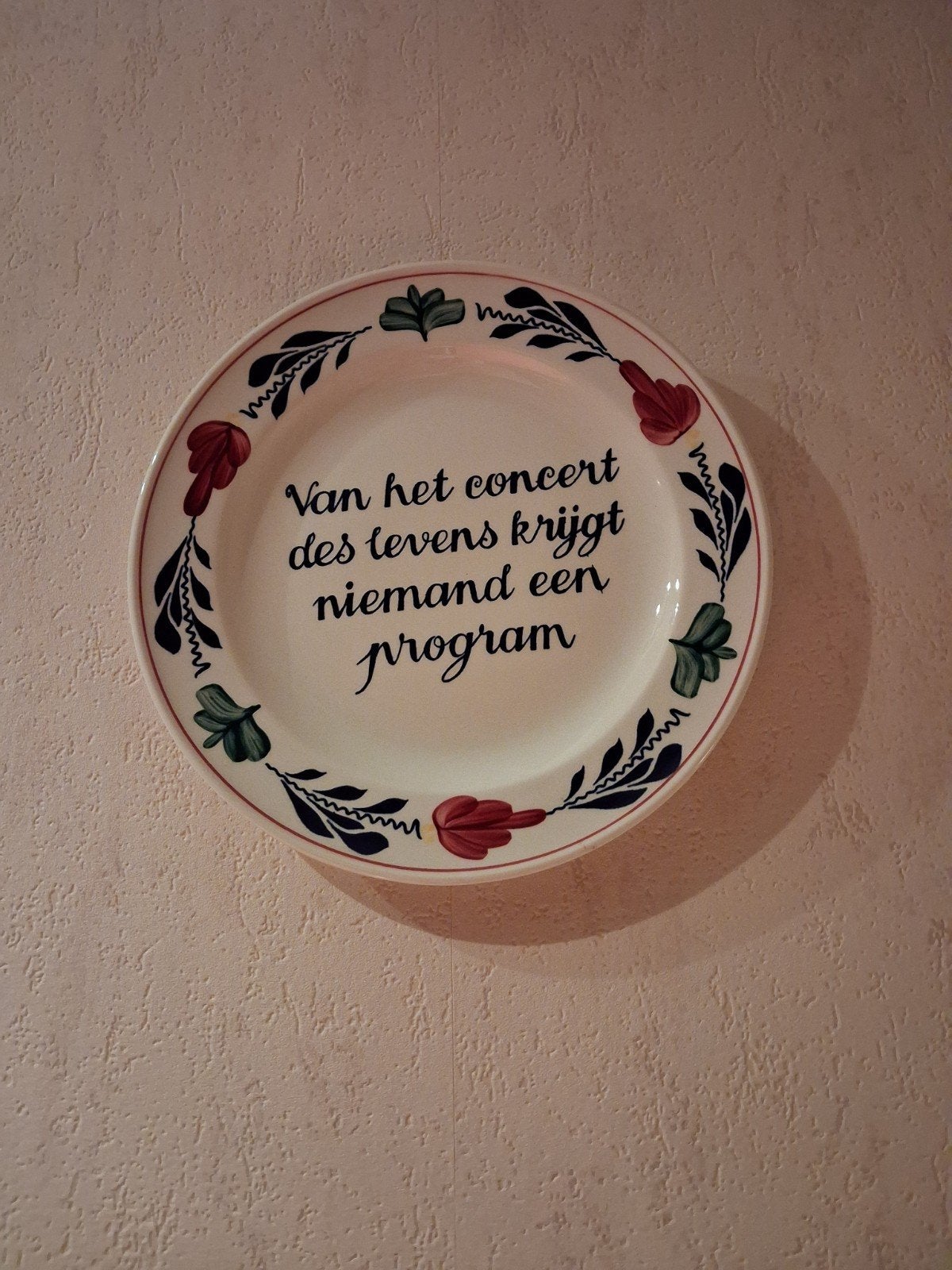 Boerenbont spreukenbord., Landelijk/Boerenbont, Ophalen of Verzenden, Zo goed als nieuw, Bord(en)