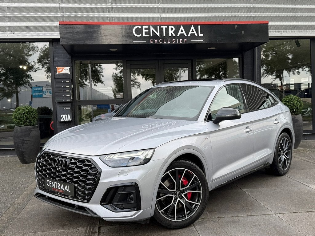 Audi Q5 Sportback 55 TFSI e S-line 367PK|Pano|Massage|Keyles, Gebruikt, Zwart, 4 cilinders, Origineel Nederlands