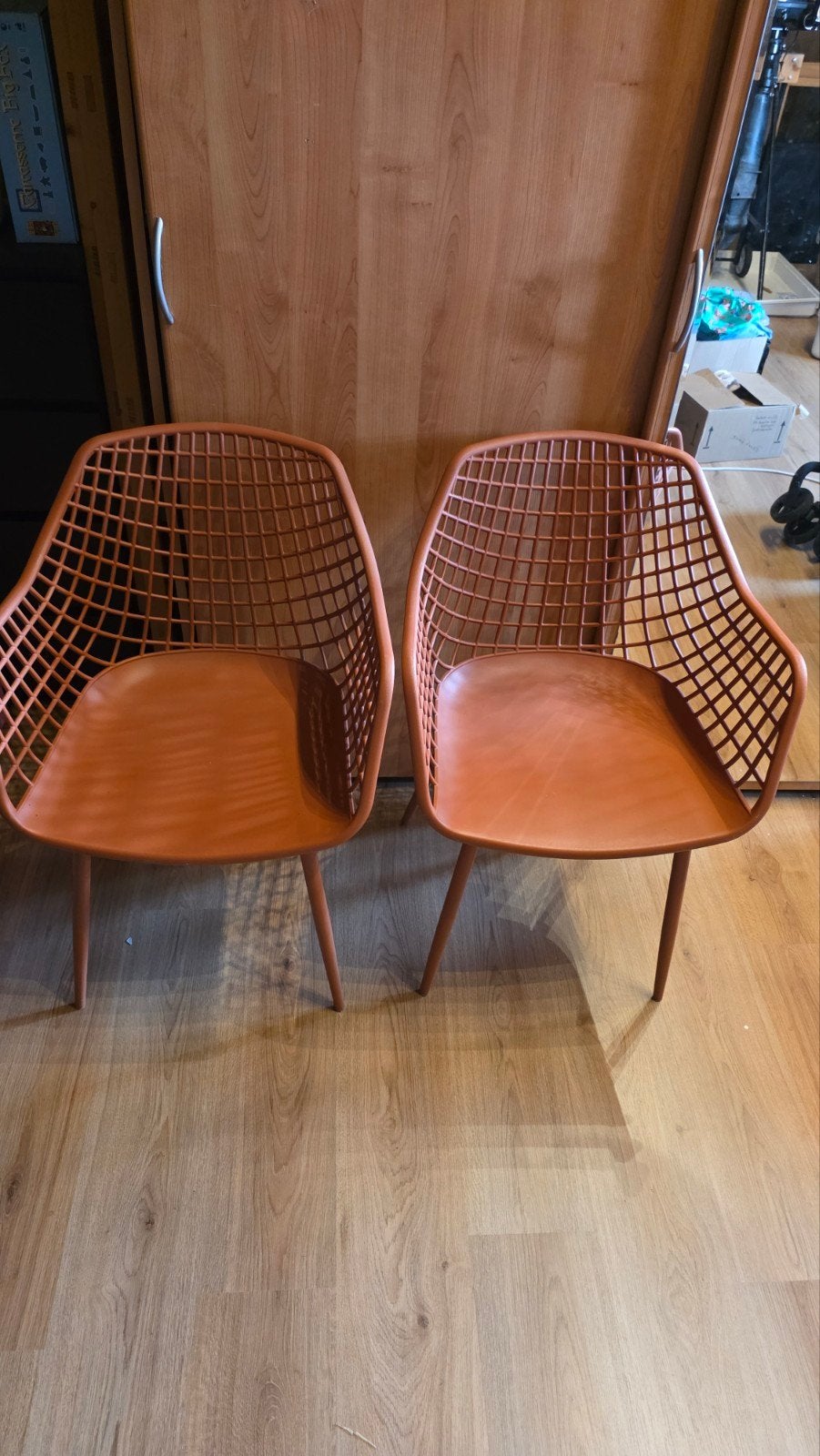 2 Kwantum tuinstoelen webbing - terracotta, Tuin en Terras, Tuinstoelen, Ophalen, Zo goed als nieuw, Kunststof