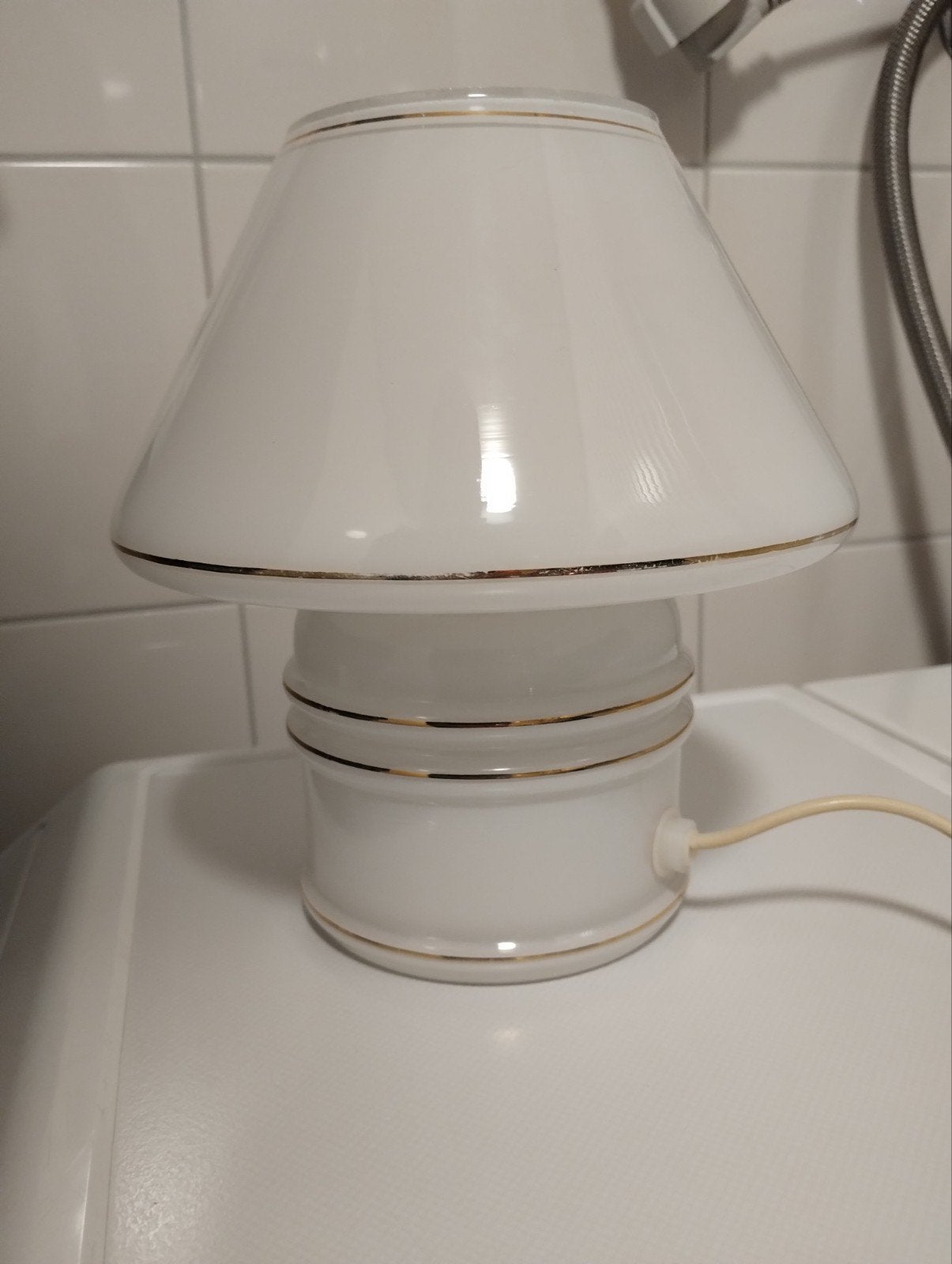 Vintage jaren zeventig Massive mushroom lamp, Wit, Ophalen of Verzenden, Vintage