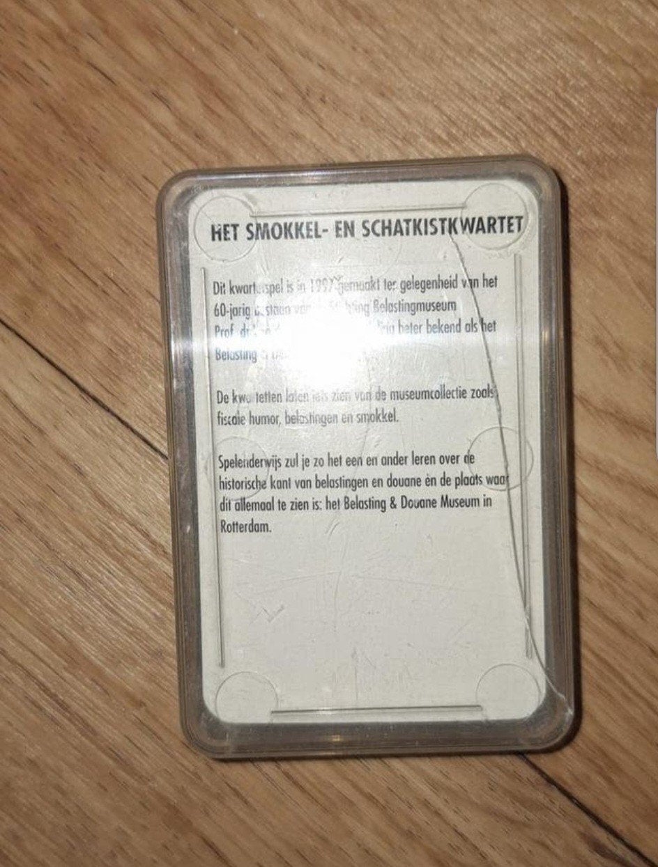 Het Smokkel- en Schatkistkwartet - Belastingmuseum, Vijf spelers of meer, Ophalen of Verzenden, Zo goed als nieuw, Belasting & Douane Museum