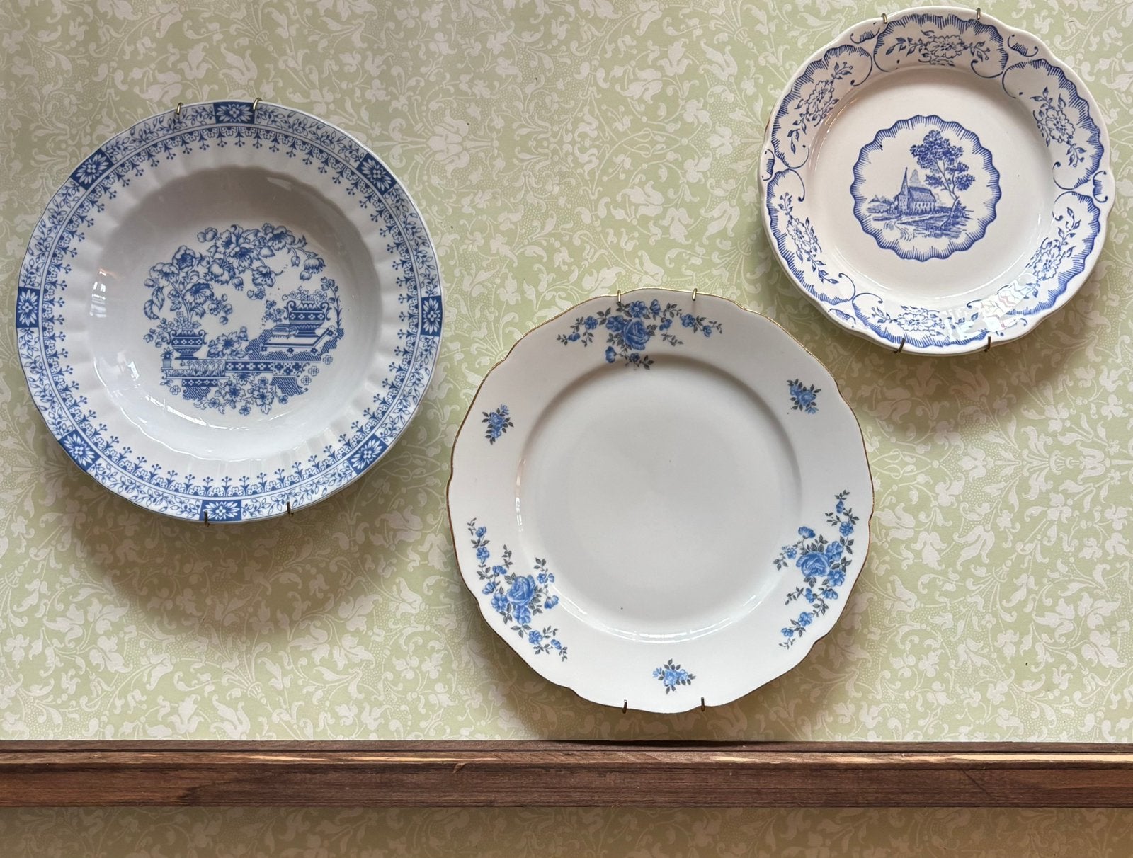 Unieke combi vintage borden + ophanging erg decoratief samen, Ophalen of Verzenden