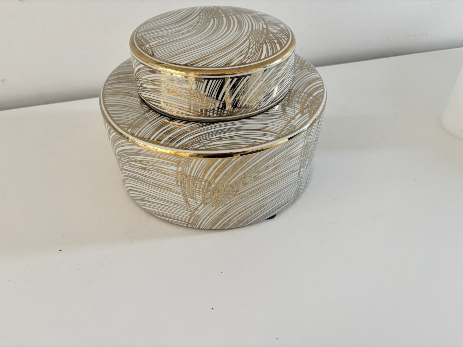 Luxe Voorraadpot Richmond Eric Kuster Eichholtz Stijl, Ophalen, Zo goed als nieuw, Steen/keramiek, Goud