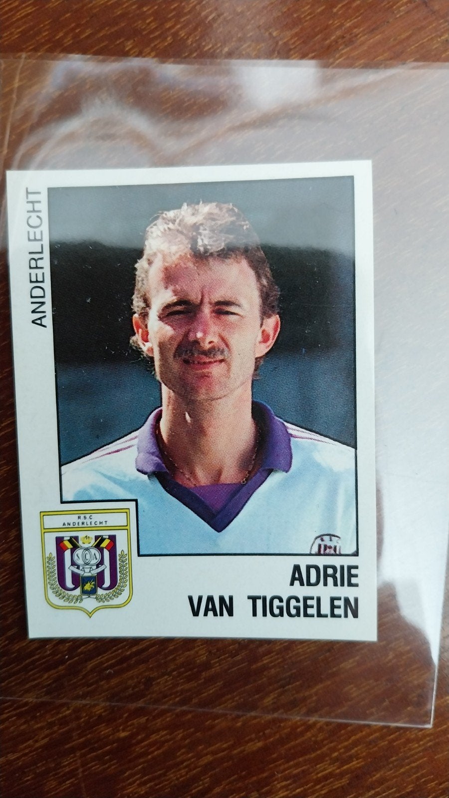 Panini Voetbal 89 #361 Adrie van Tiggelen Anderlecht, Ophalen of Verzenden, Zo goed als nieuw, Sticker