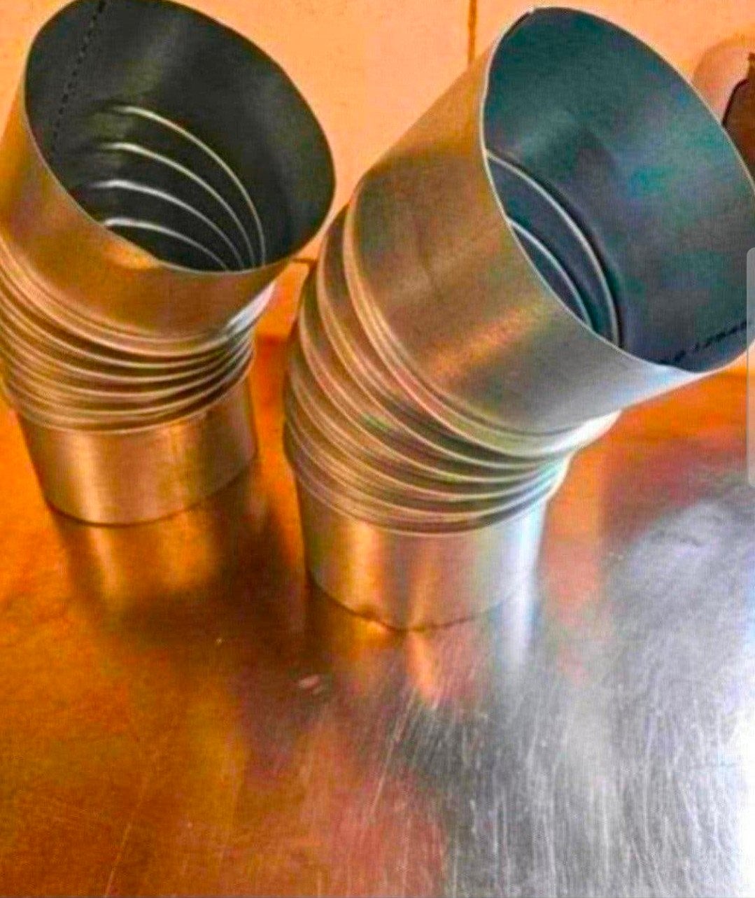 Flexibele metalen ventilatiebuizen (2 stuks), Ophalen of Verzenden, Gebruikt, Ventilator en Afzuiger