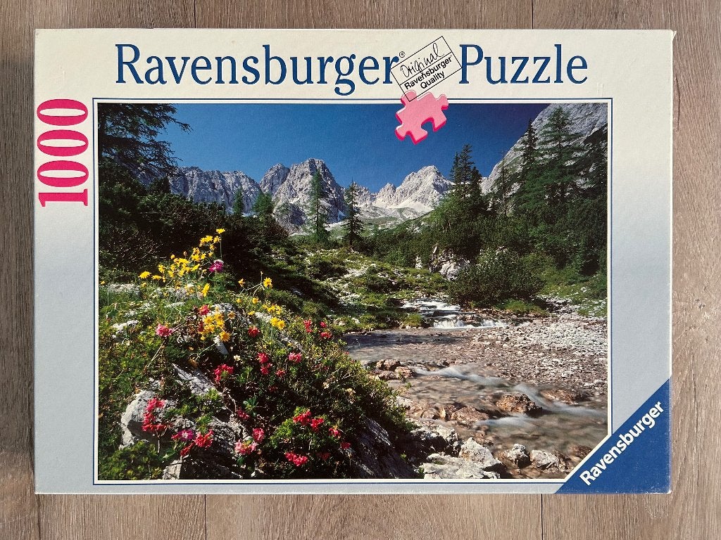 Ravensburger puzzel, 1000 stukjes - Bergen in Tirol, Hobby en Vrije tijd, Denksport en Puzzels, Ophalen of Verzenden, 500 t/m 1500 stukjes
