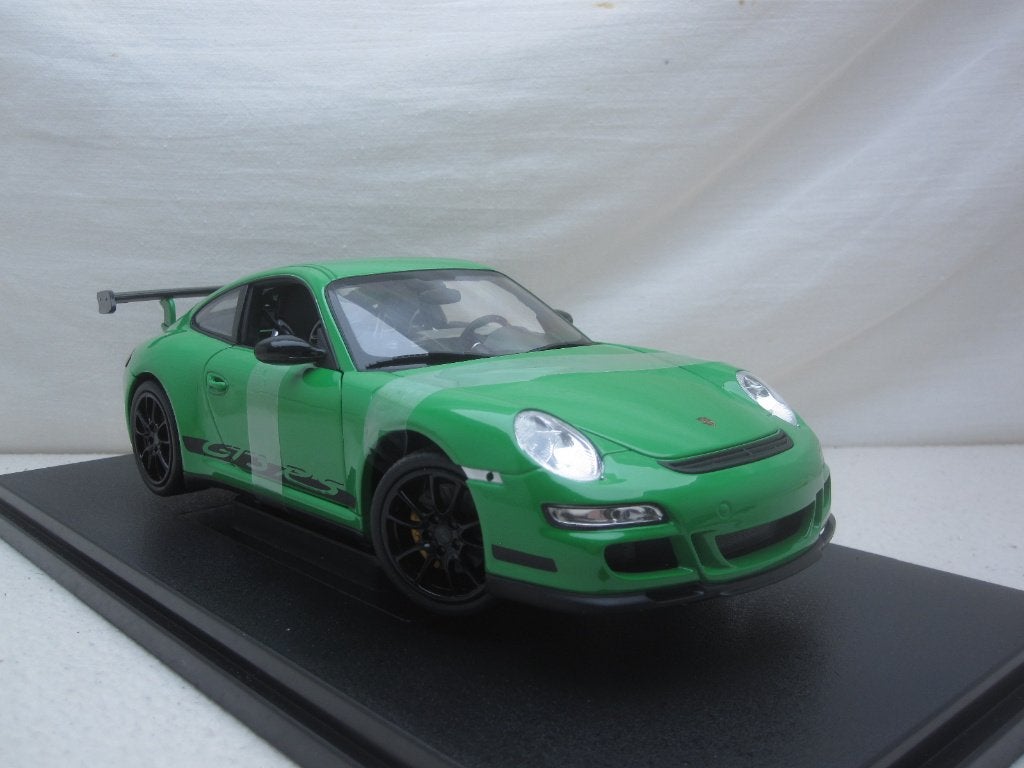 Porsche 911 / 997 GT3 RS 2007 Groen 1:18 Welly, Hobby en Vrije tijd, Modelauto's | 1:18, Ophalen of Verzenden, Nieuw, Auto, Welly