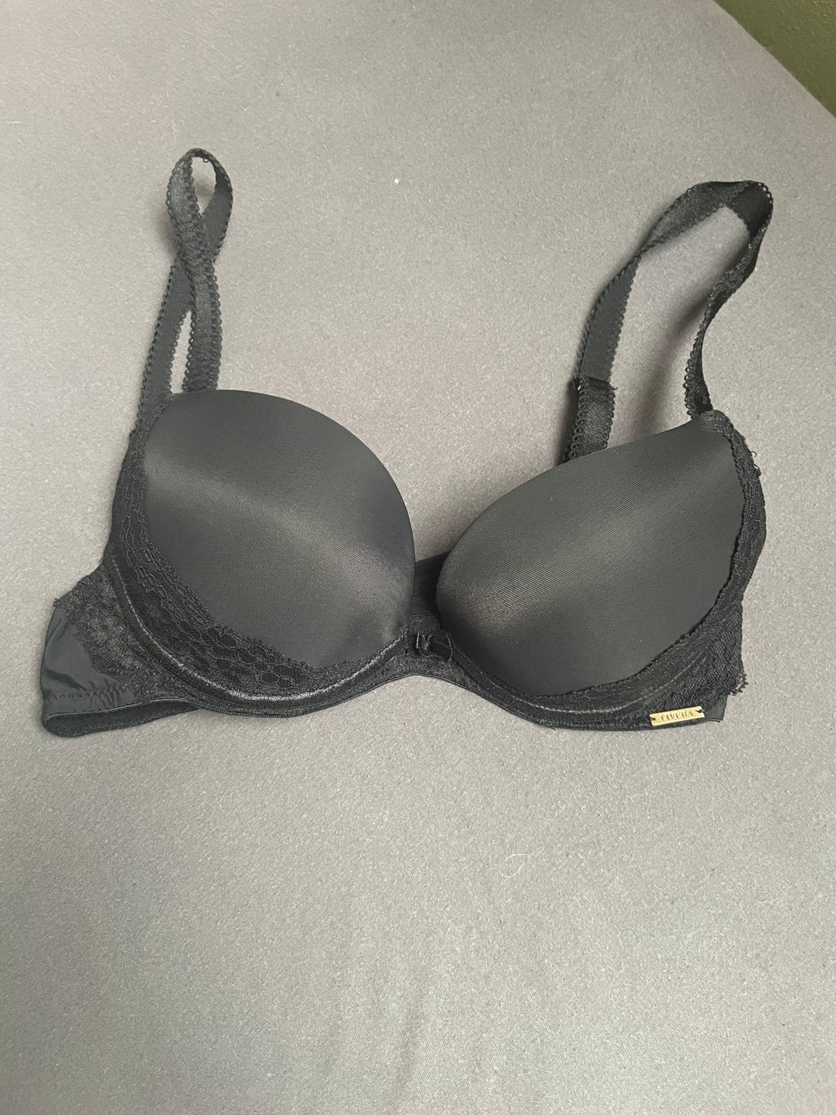 Zwarte push-up BH met lace - 70B - Livera, Ophalen of Verzenden, Zwart, BH