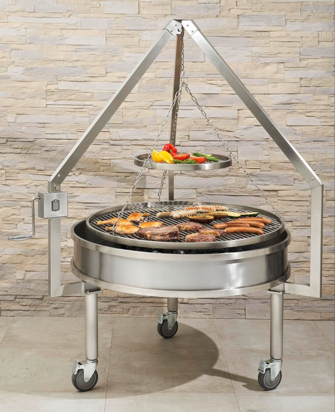 Professionele RVS BBQ Grill met Verstelbaar Rooster, Ophalen, Nieuw, Onbekend