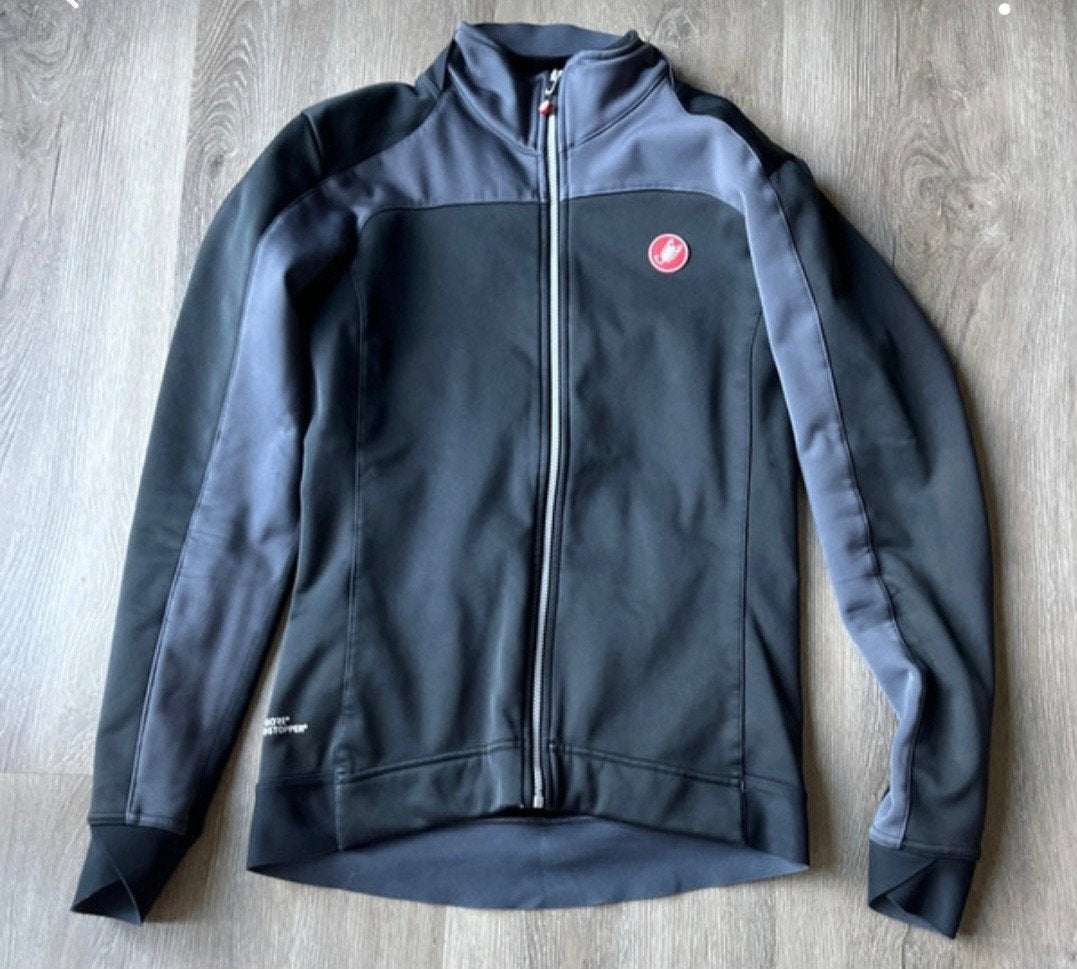 Castelli Windstopper Jas met fijne Fleece binnen - Maat S, Verzenden, Zwart, Zo goed als nieuw, Hardlopen of Fietsen
