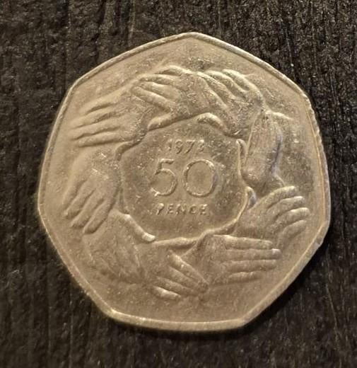 50 pence 1973 herdenkingsmunt toetreding EEG, Postzegels en Munten, Munten | Europa | Niet-Euromunten, Ophalen of Verzenden, Overige landen