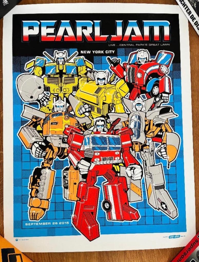 Pearl Jam Concert Poster, NYC 2015, Global Citizen Festival, Verzamelen, Posters, Zo goed als nieuw, Muziek, A1 t/m A3, Rechthoekig Staand