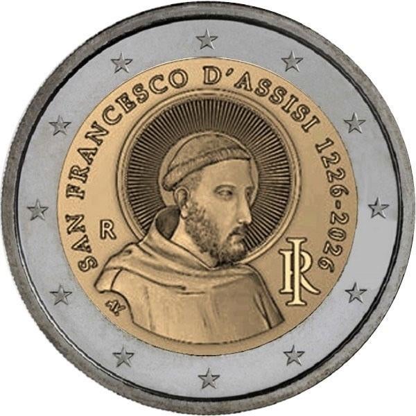 Speciale 2 Euro ITALIË 2026 “Sint Franciscus van Assisi"., Ophalen of Verzenden, Italië, 2 euro
