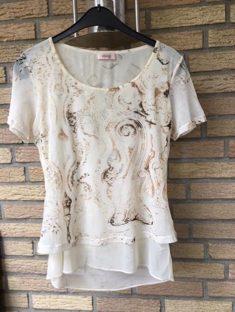 Nieuwe LAUREL top beige bruin tinten - mt S / 36 - NIEUW, Beige, Nieuw, Korte mouw, Maat 36 (S)