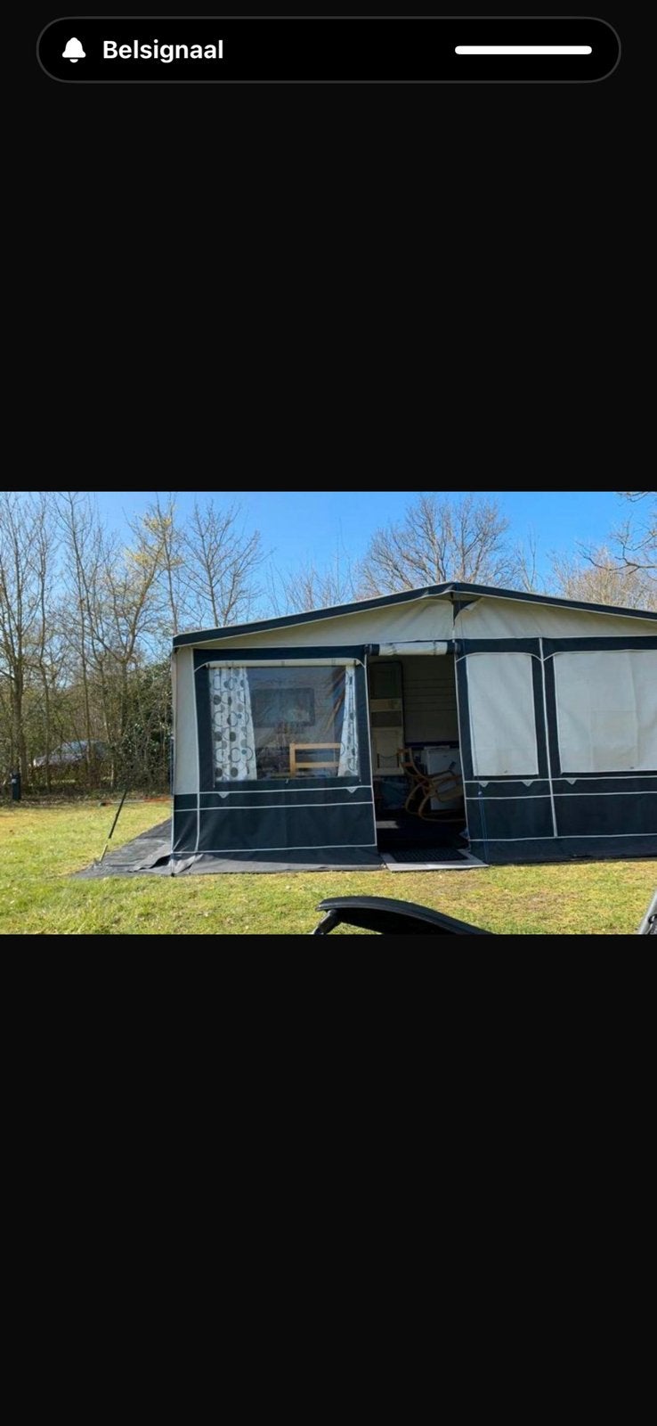 Dorema 4 seizoenen tent met luifel en uitbouw, Ophalen, Zo goed als nieuw