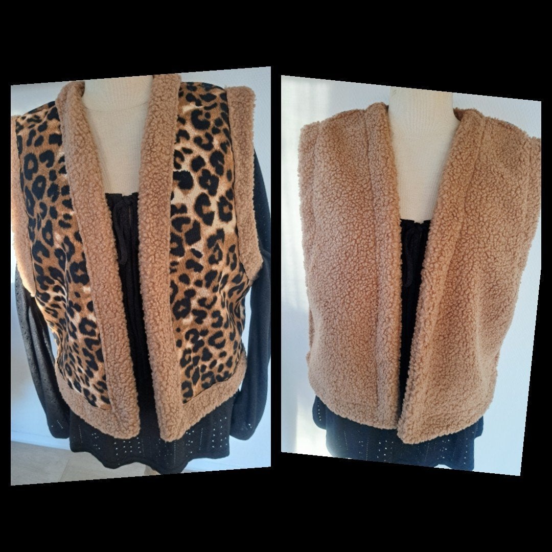 gilet imitatiebont tot 44 nieuw, Verzenden, Nieuw, Zwart
