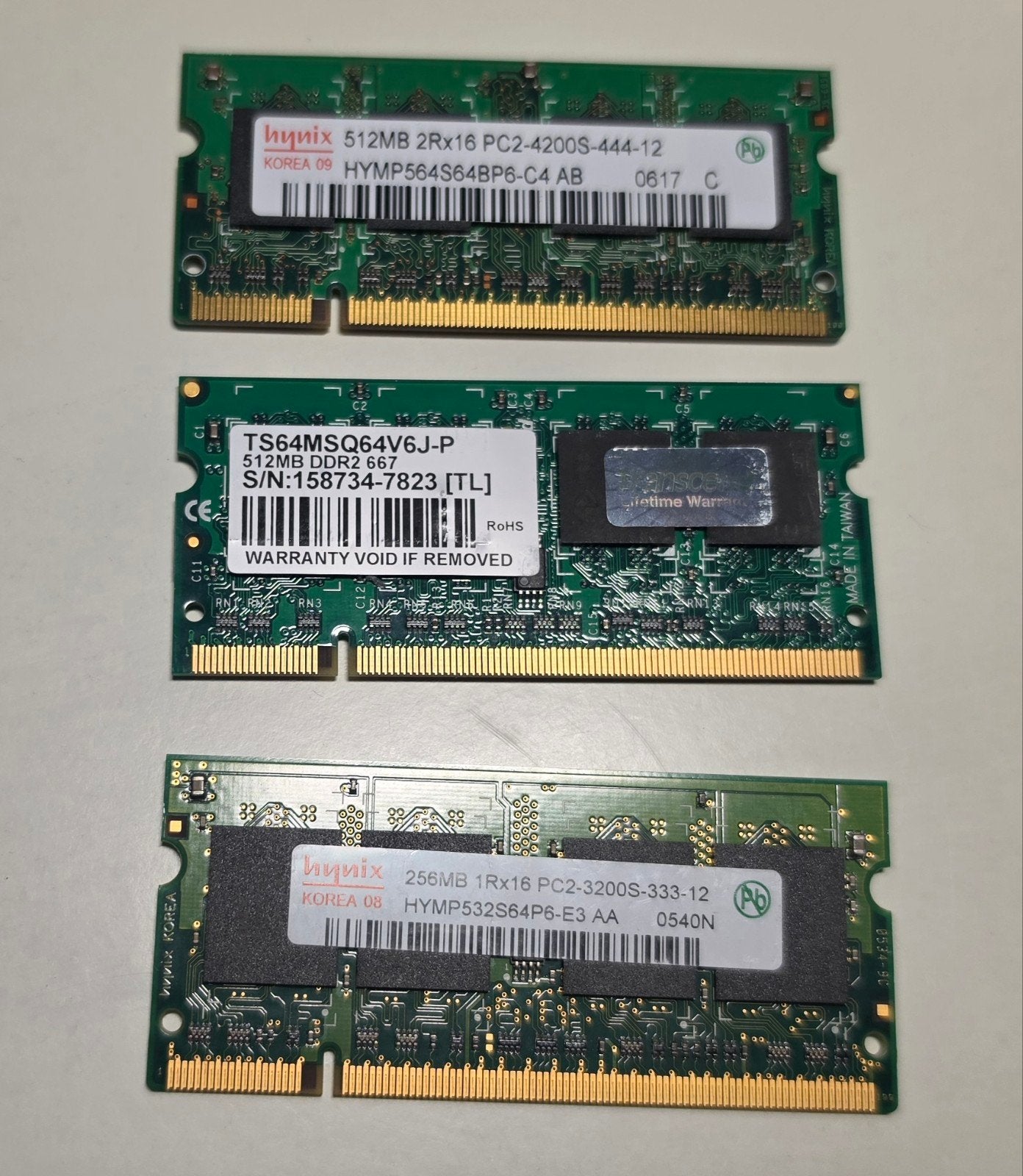 RAM geheugen modules (DDR2, 256MB en 512MB), 400-667, Ophalen of Verzenden, DDR2, Laptop