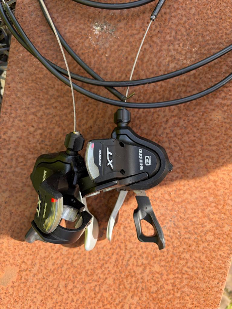 Shimano Deore XT Derailleur en Crankstel voor Santos, Ophalen, Gebruikt, Mountainbike, Derailleur of Ketting