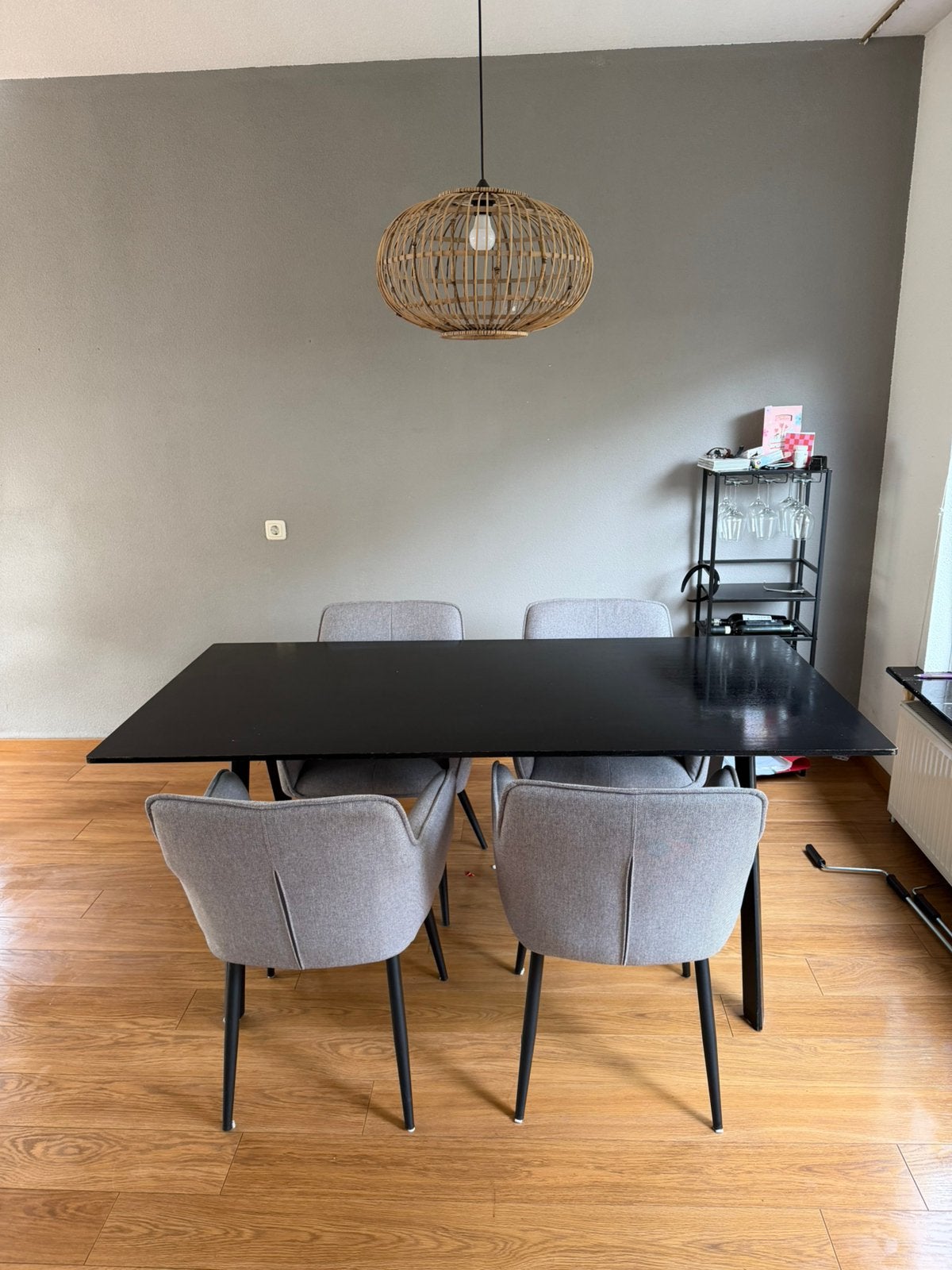 Eethoek 4 personen inclusief stoelen, Ophalen, Zo goed als nieuw, Rechthoekig, 50 tot 100 cm