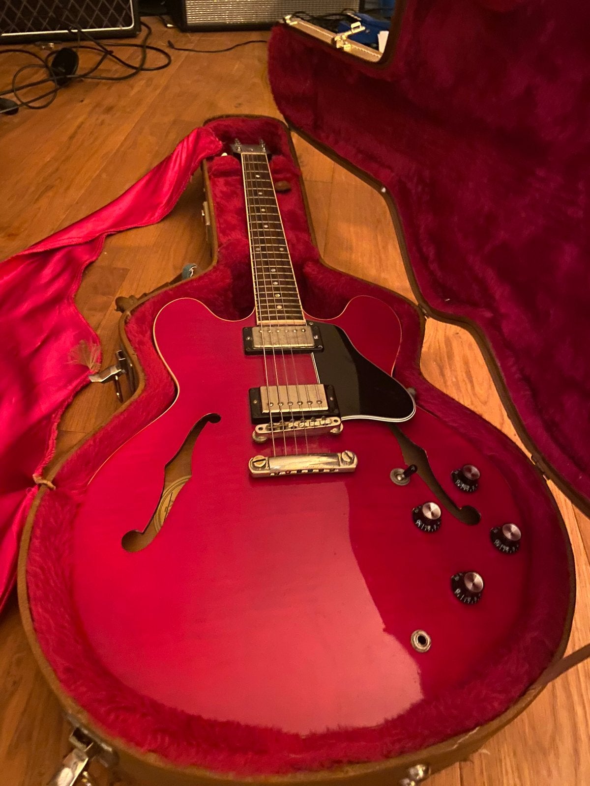Gibson ES335 Cherry red 2001 (geen ruil!!), Ophalen of Verzenden, Gebruikt, Hollow body, Gibson