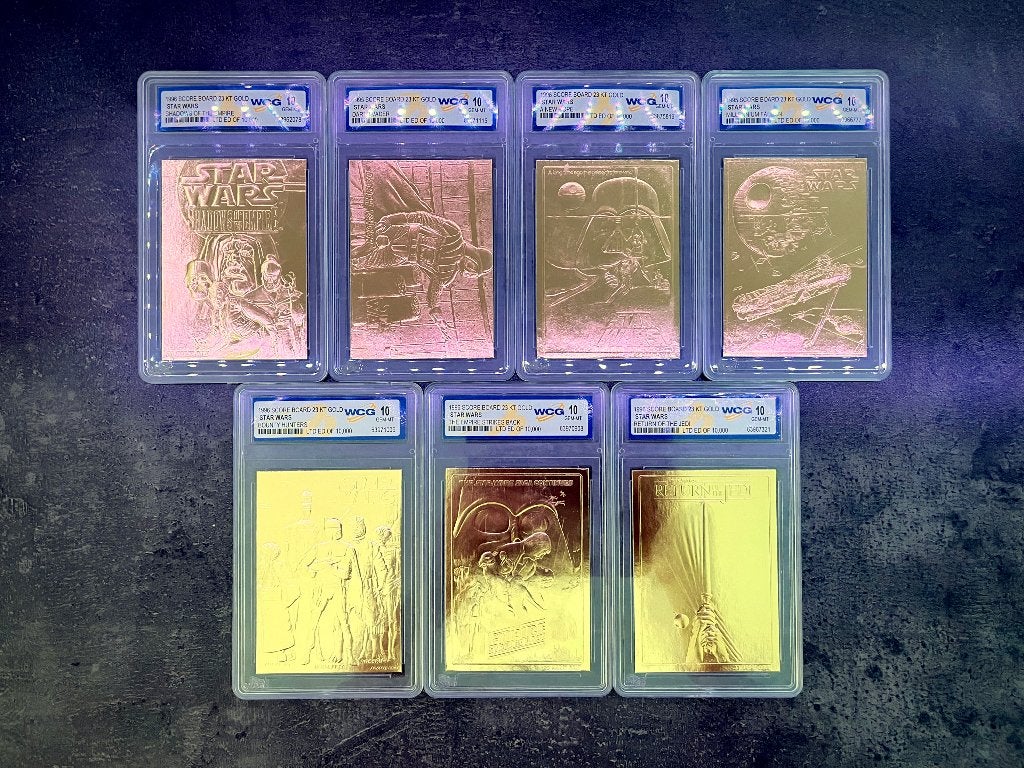 ✨ Star Wars 23KT Gold Cards WCG 10 – Set van 7 (95/96), Verzamelen, Star Wars, Ophalen of Verzenden, Zo goed als nieuw, Overige typen