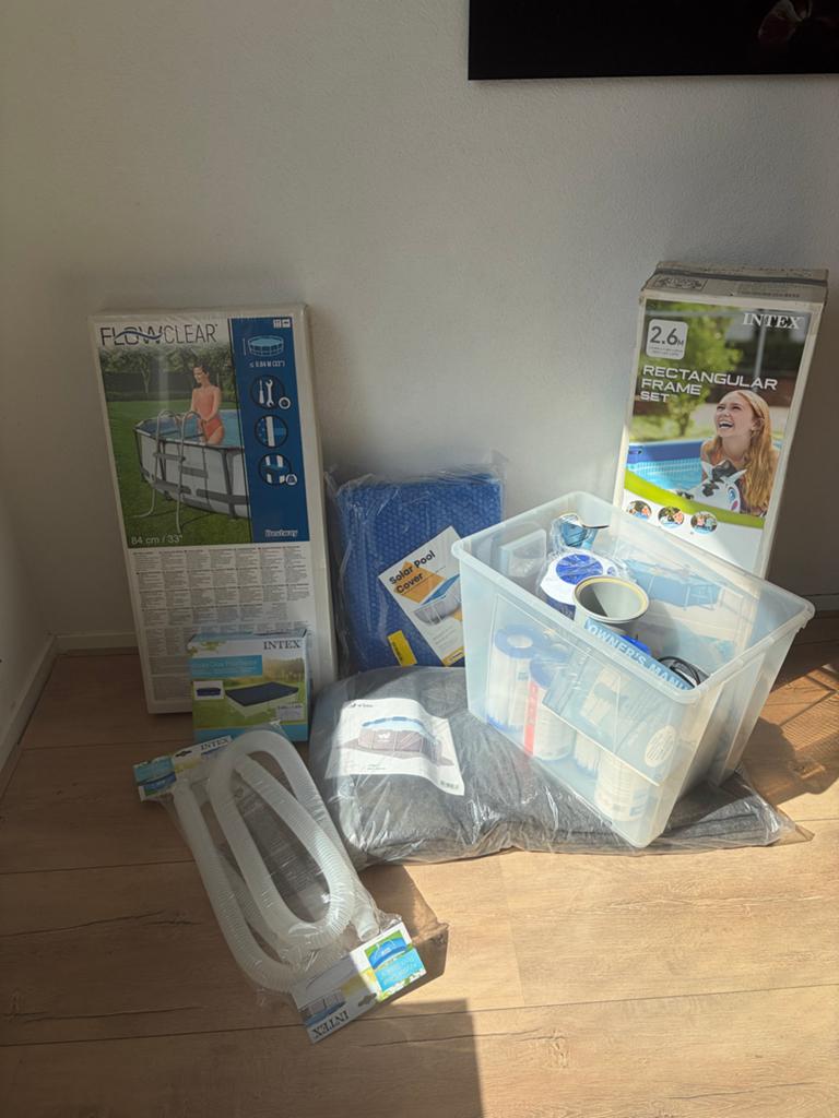 Zwembad Intex 2.6m met complete accessoires set, Tuin en Terras, Zwembaden, Ophalen, Minder dan 80 cm, Opzetzwembad, 200 tot 400 cm