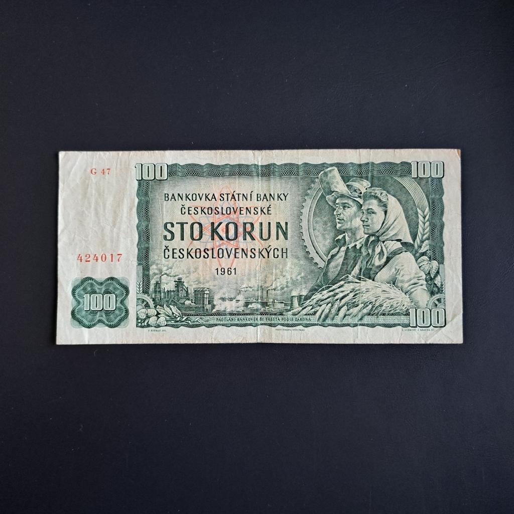 100 kronen Tsjecho-Slowakije #013, Verzenden, Overige landen, Los biljet