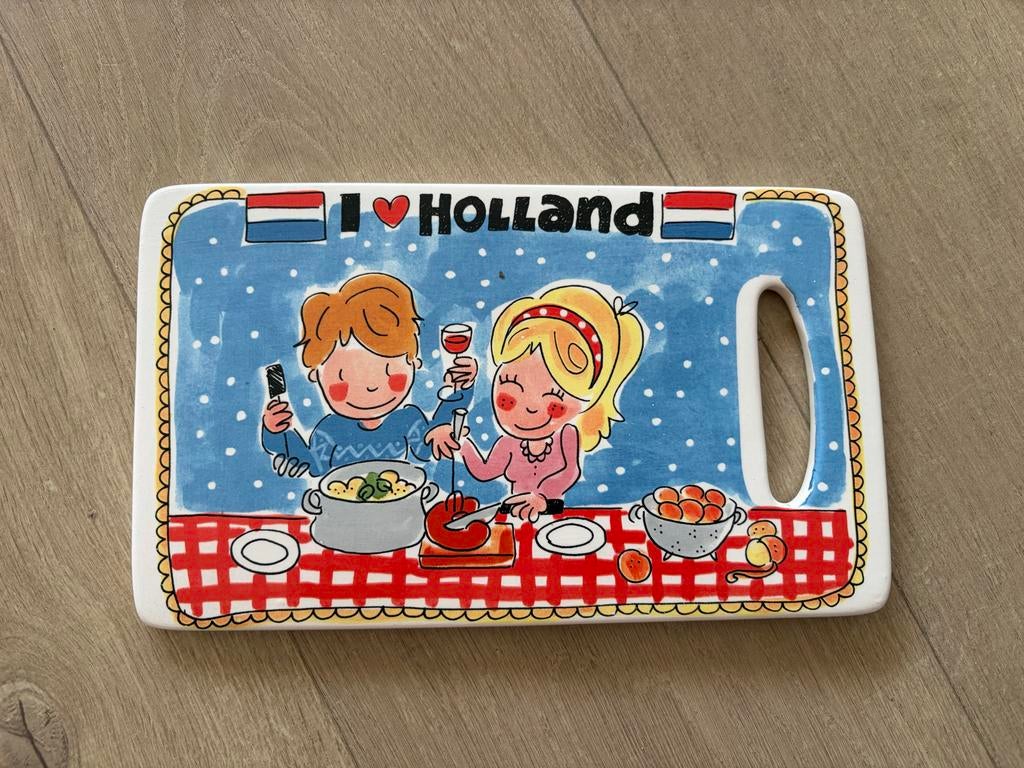 Snijplank 'I Love Holland' met Rookworst design, Ophalen, Gebruikt, Snij-/serveerplank, Meerkleurig