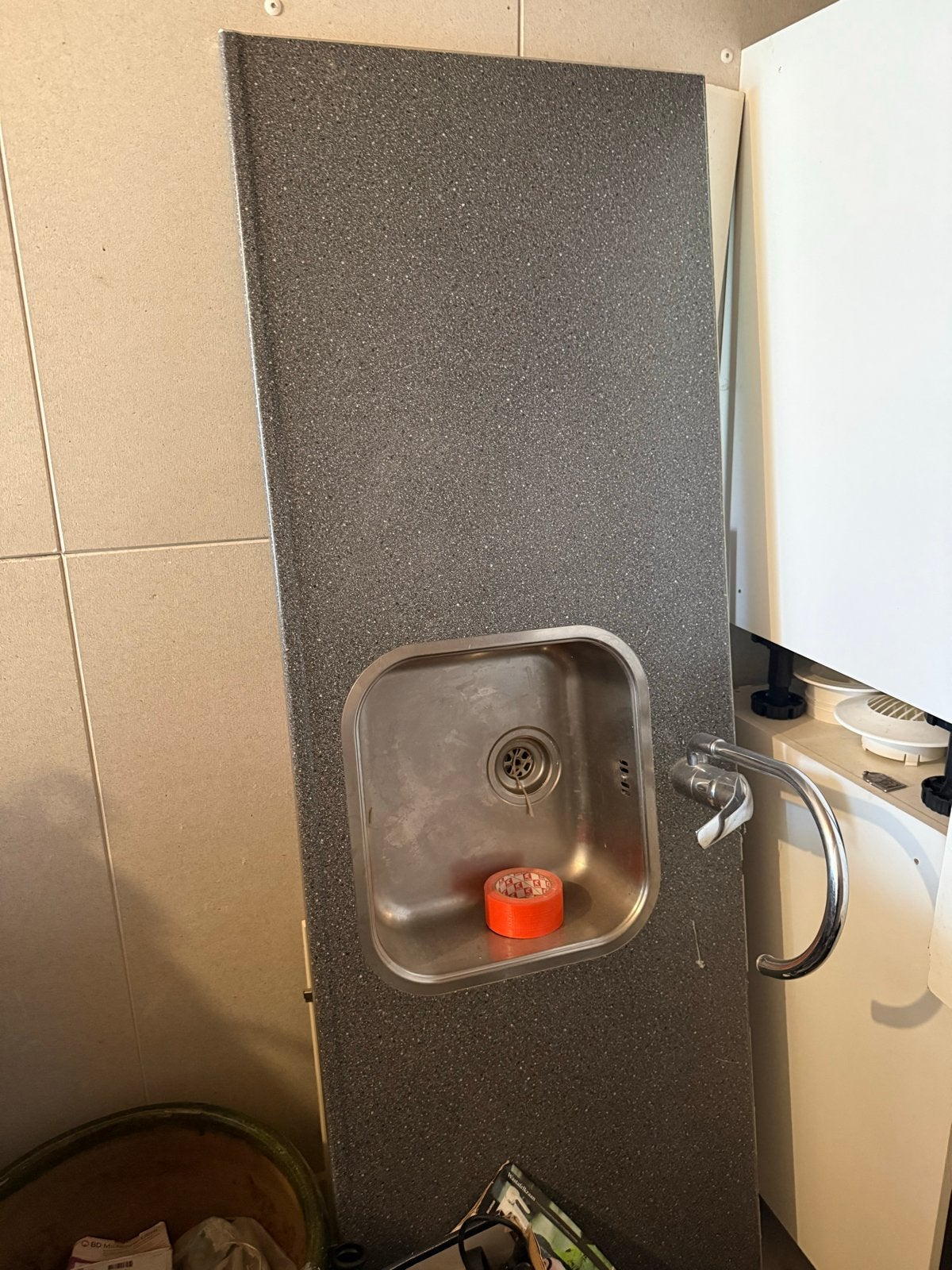 Keuken aanrecht met spoelbak en 4 kasten, Ophalen of Verzenden, Gebruikt, Grijs, 150 tot 200 cm