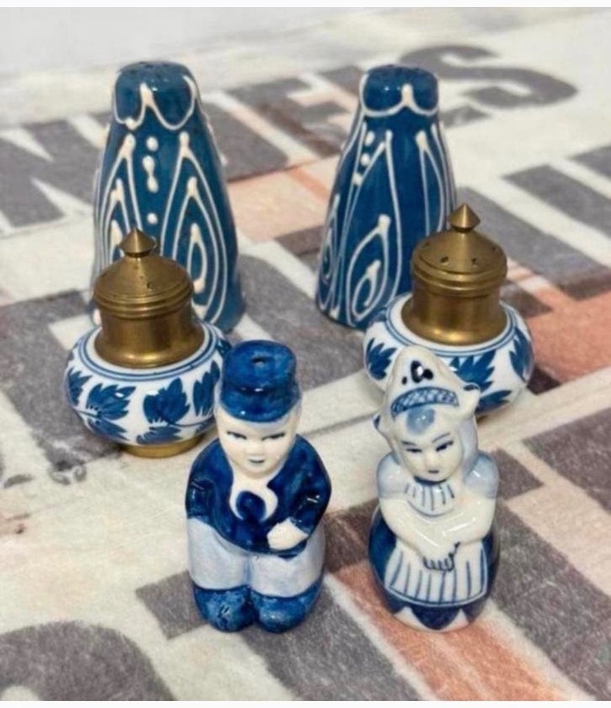 6x bijzondere antiek vintage peper zout stel 3 sets servies, Ophalen of Verzenden