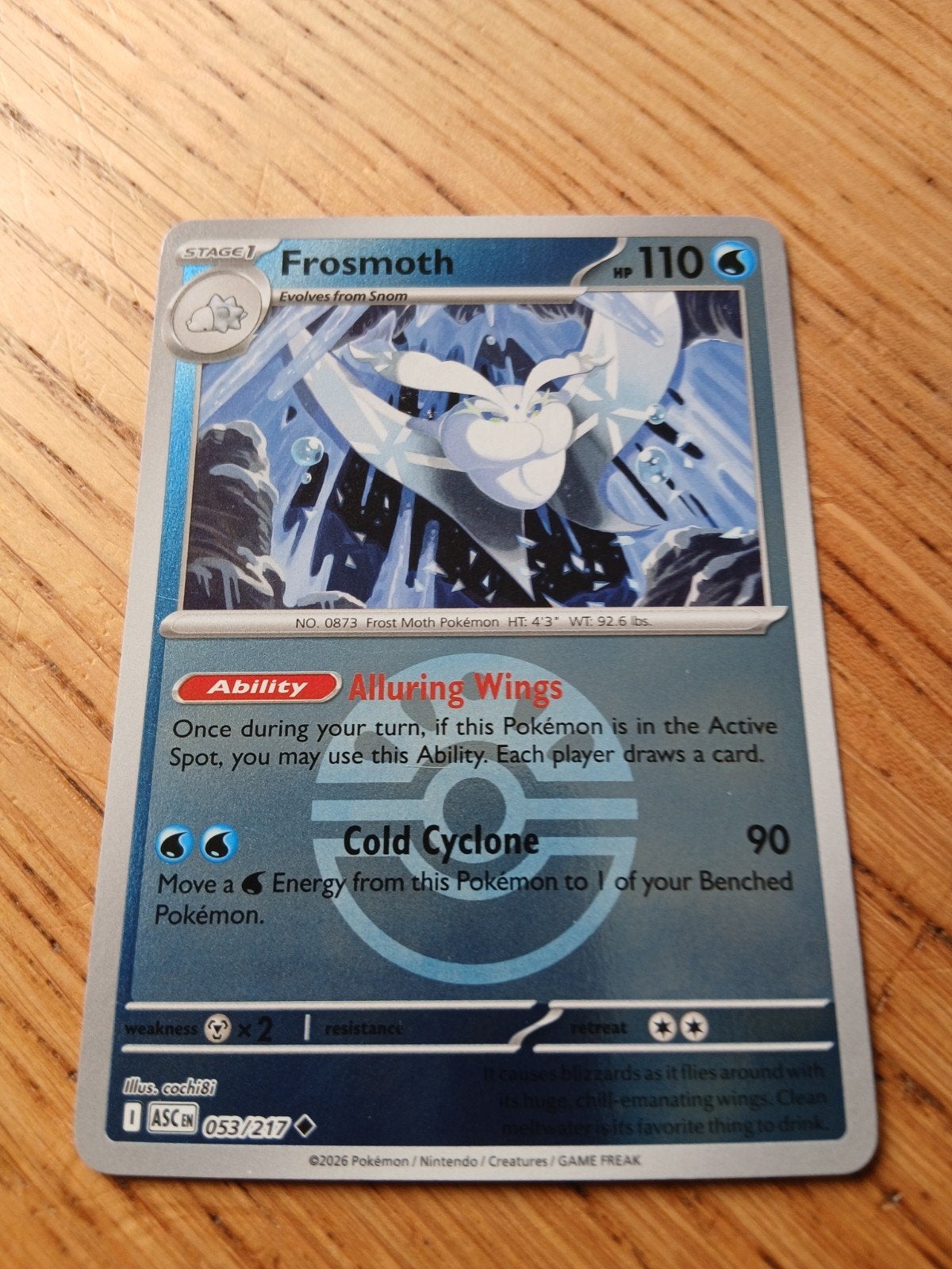 Pokémon Kaart Frosmoth 053/217 - Zeldzaam!, Ophalen of Verzenden, Zo goed als nieuw, Losse kaart