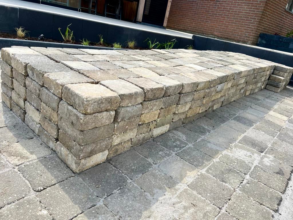 Getrommelde stenen 15x15x6 12m2 - GRATIS, Ophalen, Gebruikt, 10 m² of meer, Beton